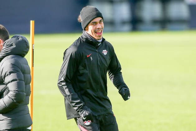 RB Leipzig - Training 23.02.2022 Leipzig, 23.02.2022, RB Leipzig Trainingszentrum, Fussball, 1. Bundesliga , RB Leipzig - Abschlusstraining vor dem UEFA Europa League Spiel gegen Real Sociedad San Sebastian , Im Bild: Yussuf Poulsen ,