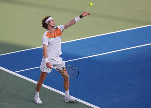 Andrey Rublev Tennis - Dubai Duty Free Tennis Championships - ATP, Tennis Herren - Dubai Duty Free Tennis Stadium - Dubai - - United Arab Emirates - 23 February 2022. Copyright: xJuergenxHasenkopfx