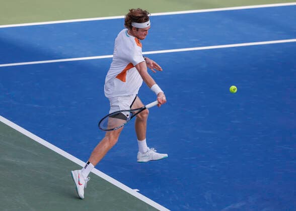 Andrey Rublev Tennis - Dubai Duty Free Tennis Championships - ATP, Tennis Herren - Dubai Duty Free Tennis Stadium - Dubai - - United Arab Emirates - 23 February 2022. Copyright: xJuergenxHasenkopfx