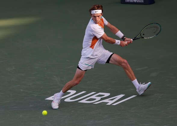 Andrey Rublev Tennis - Dubai Duty Free Tennis Championships - ATP, Tennis Herren - Dubai Duty Free Tennis Stadium - Dubai - - United Arab Emirates - 23 February 2022. Copyright: xJuergenxHasenkopfx