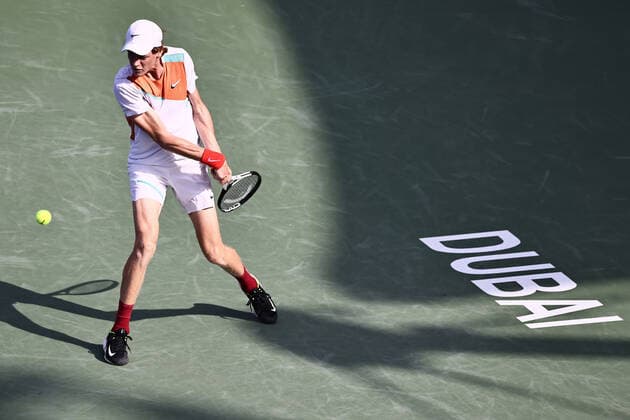 Jannik Sinner, ITA, during mens second round of 2022 Dubai Championships in Dubai, 23 02 2022; -