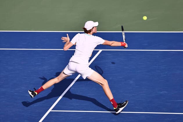 Jannik Sinner, ITA, during mens second round of 2022 Dubai Championships in Dubai, 23 02 2022; - *** Jannik Sinner, ITA, during mens second round of 2022 Dubai Championships in Dubai, 23 02 2022 