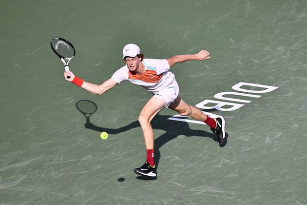 Sport Bilder des Tages Jannik Sinner, ITA, during mens second round of 2022 Dubai Championships in Dubai, 23 02 2022; -