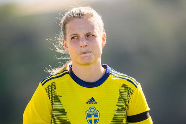 220223 Anna Anvegard ahead of the Algarve Cup final football match between Sweden and Italy on February 23, 2022 in Lagos. Photo: Ludvig Thunman BILDBYRAN kod LT LT0287 fotboll football soccer fotball algarve cup sverige sweden italien italy dam bbeng women s women Copyright: LUDVIGxTHUNMAN BB220223LT125
