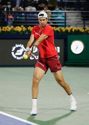 Karen Khachanov Tennis - Dubai Duty Free Tennis Championships - ATP, Tennis Herren - Dubai Duty Free Tennis Stadium - Dubai - - United Arab Emirates - 23 February 2022. Copyright: xJuergenxHasenkopfx