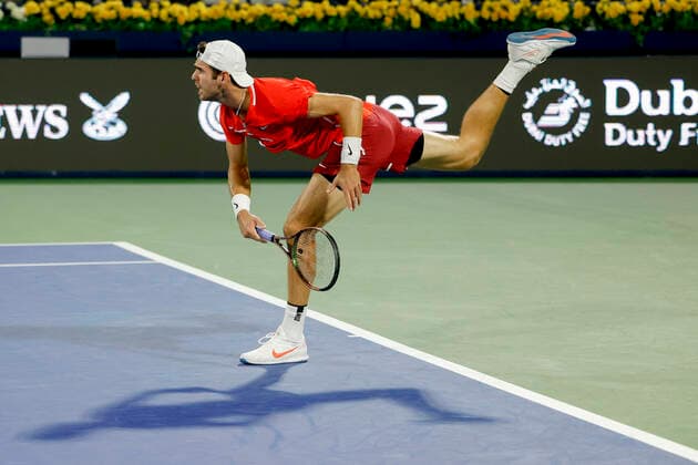 Karen Khachanov Tennis - Dubai Duty Free Tennis Championships - ATP, Tennis Herren - Dubai Duty Free Tennis Stadium - Dubai - - United Arab Emirates - 23 February 2022. Copyright: xJuergenxHasenkopfx