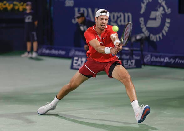 Karen Khachanov Tennis - Dubai Duty Free Tennis Championships - ATP, Tennis Herren - Dubai Duty Free Tennis Stadium - Dubai - - United Arab Emirates - 23 February 2022. Copyright: xJuergenxHasenkopfx