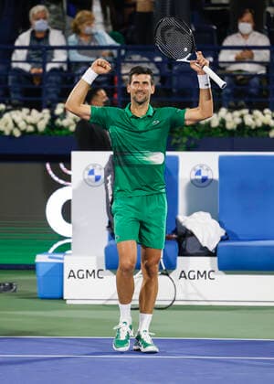 Novak Djokovic (SRB) jubelt nach dem Sieg, Jubel, Freude, Emotion Tennis - Dubai Duty Free Tennis Championships - ATP, Tennis Herren - Dubai Duty Free Tennis Stadium - Dubai - - United Arab Emirates - 23 February 2022. Copyright: xJuergenxHasenkopfx