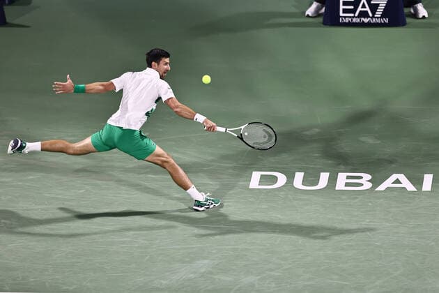 Novak Djokovic, SRB, during mens second round of 2022 Dubai Championships in Dubai, 23 02 2022; -