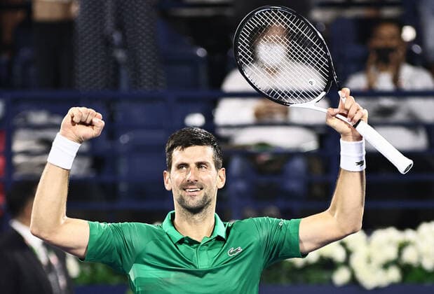 Novak Djokovic, SRB, during mens second round of 2022 Dubai Championships in Dubai, 23 02 2022; -