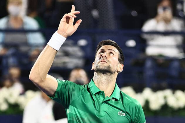 Novak Djokovic, SRB, during mens second round of 2022 Dubai Championships in Dubai, 23 02 2022; -