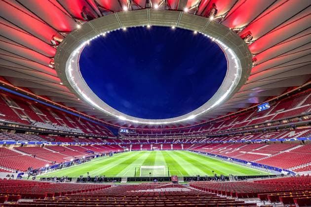 Atletico Madrid v Manchester United, ManU Champions League 23 02 2022. General view inside the Wanda Metropolitano Stadium during the Champions League match between Atletico Madrid and Manchester United at Wanda Metropolitano Stadium, Madrid, Spain on 23 February 2022. Editorial use only , Copyright: xNigelxKeenex PSI-14734-0001