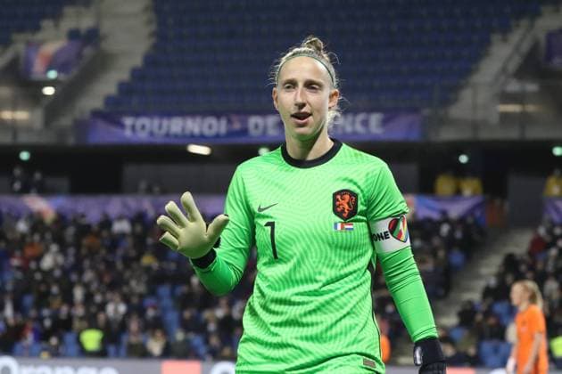 Sari Van Veenendaal ( 1 Netherlands) during France v Netherlands on February 22th at Tournoi de France in Le Havre at Stade Oceane Anne-Sophie Lecouflet Anne-Sophie Lecouflet SPP France v Netherlands 