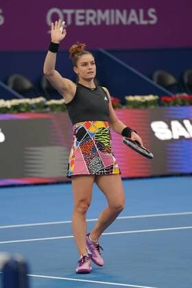 Doha, 24.02.2022 TENIS ZIEMNY KOBIET TURNIEJ WTA, Tennis Damen 1000 DOHA QATAR TOTAL ENERGIES OPEN TENNIS WOMEN TOURNAMENT WTA 1000 DOHA QATAR TOTAL ENERGIES OPEN NZ Coco Gauff Maria Sakkari FOT. Dominik Buszek 400mm NEWSPIX.PL --- Newspix.pl  DSC03510