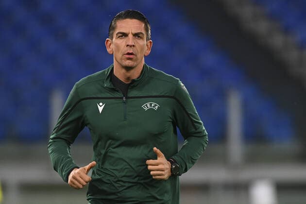 February 24, 2022, Rome, Italy: Referee Deniz Aytekin during the Knockout Round Play-Offs Leg Two - UEFA Europa League between SS Lazio and FC Porto at Stadio Olimpico on 24th of February, 2022 in Rome, Italy. football Europa League match - SS Lazio vs FC Porto, Rome, Italy  - ZUMAl164 20220224_zsa_l164_238 Copyright: xDomenicoxCippitellix