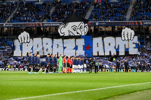 Choreografie, Real Sociedad vs. RB Leipzig, Europa League, PLayoff Rueckspiel, 24.02.2022