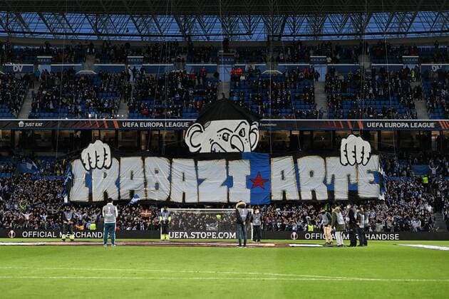 Choreografie, Real Sociedad vs. RB Leipzig, Europa League, PLayoff Rueckspiel, 24.02.2022