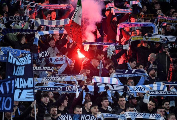 February 24, 2022, ROME: SS Lazio supporters during the UEFA Europa League playoff second leg soccer match between SS Lazio-FC Porto at the Olimpico stadium in Rome, Italy, 24 February 2022. ANSA ETTORE FERRARI. ROME - ZUMAa110 20220224_zaf_a110_060 Copyright: xEttorexFerrarix