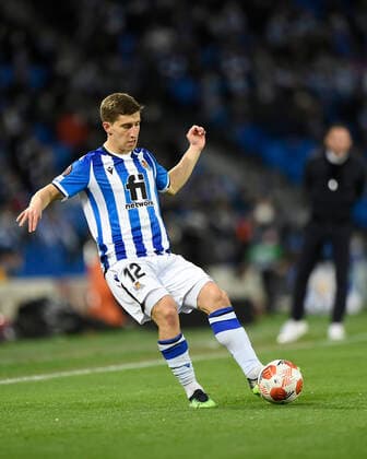 Europe League Real Sociedad Vs RB Leipzig Estadio Reale Arena 24 2 22 San Sebastian PHOTO: CESAR ORTIZ GONZALEZRobin Le Normand of Real Sociedad Copyright: xCESARxORTIZxGONZALEZx PS_220224_009