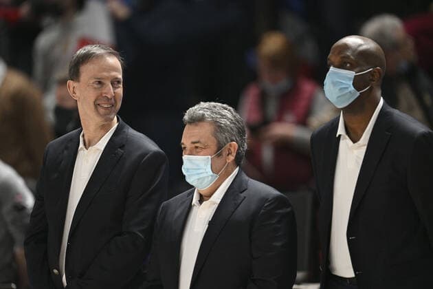 Vincent Collet - entraineur (France) PASCAL DONNADIEU - Entraineur (France) BASKETBALL : France vs Portugal - Qualifications WC2023 - 24 02 2022 JBAutissier Panoramic 