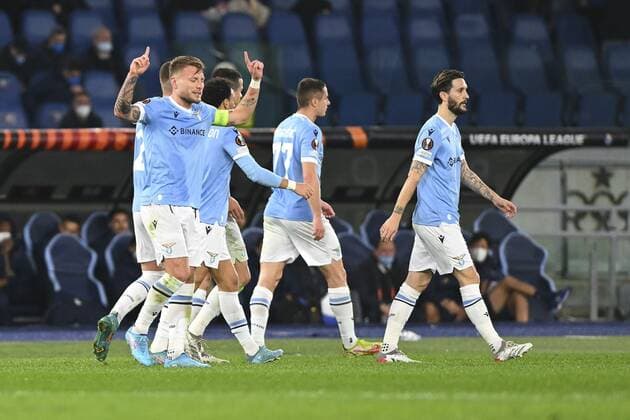 Mandatory Credit: Photo by Domenico Cippitelli LiveMedia Shutterstock (12821262o) Ciro Immobile of SS LAZIO in action football Europa League match SS Lazio vs FC Porto, Olimpico stadium, Rome, Italy - 24 Feb 2022 football Europa League match SS Lazio vs FC Porto, Olimpico stadium, Rome, Italy - 24 Feb 2022  Copyright: xDomenicoxCippitelli LiveMedia Shutterstockx 12821262o