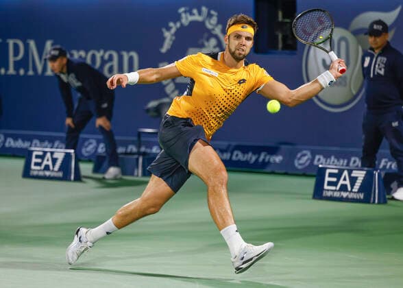 Jiri Vesely Tennis - Dubai Duty Free Tennis Championships - ATP, Tennis Herren - Dubai Duty Free Tennis Stadium - Dubai - - United Arab Emirates - 24 February 2022. Copyright: xJuergenxHasenkopfx
