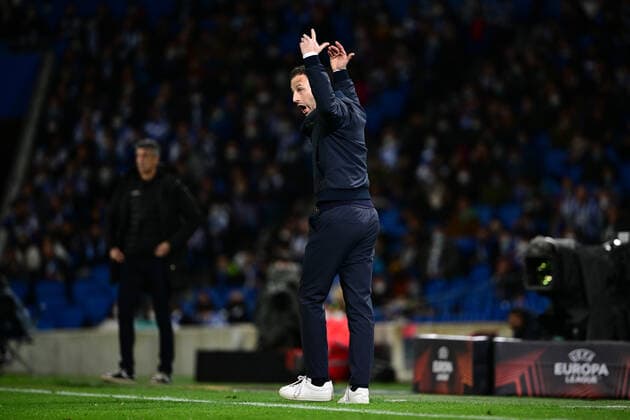 Domenico Tedesco (Cheftrainer Leipzig), Real Sociedad vs. RB Leipzig, Europa League, PLayoff Rueckspiel, 24.02.2022