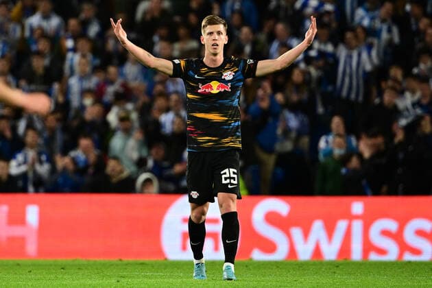 Dani Olmo 25 (Leipzig), Real Sociedad vs. RB Leipzig, Europa League, PLayoff Rueckspiel, 24.02.2022