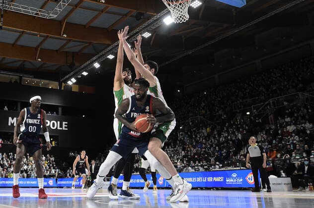Mathias Lessort (France) BASKETBALL : France vs Portugal - Qualifications WC2023 - 24 02 2022 JBAutissier Panoramic 