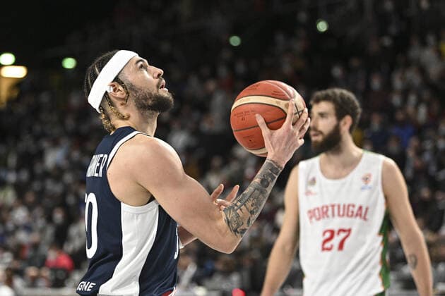 Isaia Cordinier (France) BASKETBALL : France vs Portugal - Qualifications WC2023 - 24 02 2022 JBAutissier Panoramic 