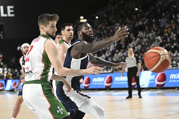 Mathias Lessort (France) BASKETBALL : France vs Portugal - Qualifications WC2023 - 24 02 2022 JBAutissier Panoramic 