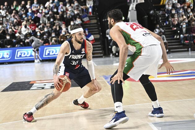 Isaia Cordinier (France) BASKETBALL : France vs Portugal - Qualifications WC2023 - 24 02 2022 JBAutissier Panoramic 