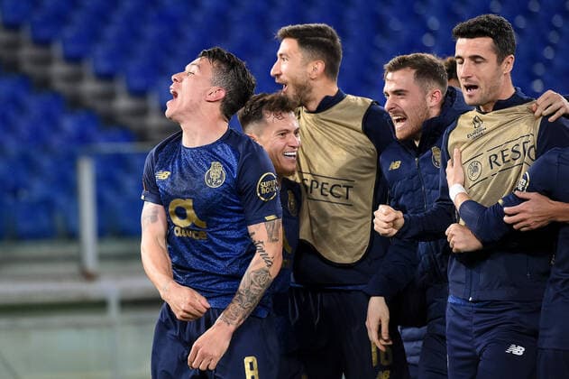 Mateus Uribe of FC Porto celebrates after scoring second goal during the UEFA Europa League Knockout Round Play-Offs Leg two between SS Lazio and FC Porto at Stadio Olimpico, Rome, Italy on 24 February 2022. Photo by Giuseppe Maffia. Rome Stadio Olimpico Rome Italy Copyright: xGiuseppexMaffiax SP24-254-046