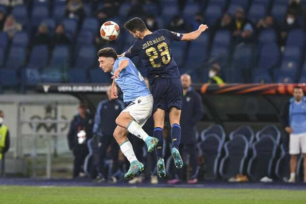 Mandatory Credit: Photo by Domenico Cippitelli LiveMedia Shutterstock (12821262dg) Raul Moro of SS LAZIO and Joao Mario of F.C. Porto in action football Europa League match SS Lazio vs FC Porto, Olimpico stadium, Rome, Italy - 24 Feb 2022 football Europa League match SS Lazio vs FC Porto, Olimpico stadium, Rome, Italy - 24 Feb 2022  Copyright: xDomenicoxCippitelli LiveMedia Shutterstockx 12821262dg