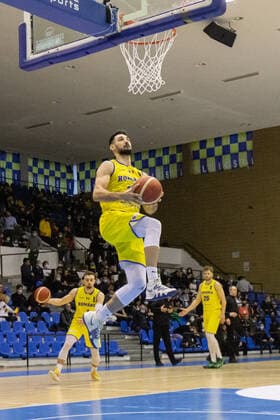 Feb,24, 2022,Ploiesti,Romania: FIBA EUROBASKET 2025 PRE-QUALIFIERS, Groupe B, Romania vs Albania, Sala Sporturilor Olimpia, Ploiesti Bogdan NICOLESCU warm-up layup no
