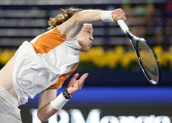 Andrey Rublev Tennis - Dubai Duty Free Tennis Championships - ATP, Tennis Herren - Dubai Duty Free Tennis Stadium - Dubai - - United Arab Emirates - 25 February 2022. Copyright: xJuergenxHasenkopfx