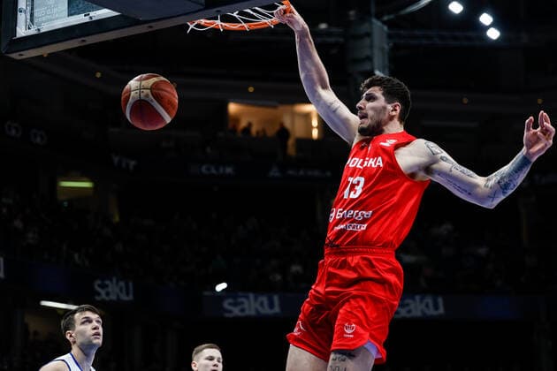 Tallin, 25.02.2022 KOSZYKOWKA KADRA REPREZENTACJA POLSKI MECZ Estoani - Poland POLISH national team, Nationalteam BASKETBALL POLAND GAME Estonia - Polska NZ Dominik Olejniczak , FOT. WOJCIECH FIGURSKI 400mm.pl NEWSPIX.PL --- Newspix.pl  20220225_061_FIG0834