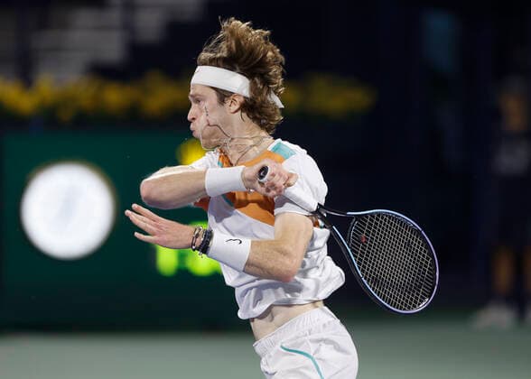 Andrey Rublev Tennis - Dubai Duty Free Tennis Championships - ATP, Tennis Herren - Dubai Duty Free Tennis Stadium - Dubai - - United Arab Emirates - 25 February 2022. Copyright: xJuergenxHasenkopfx