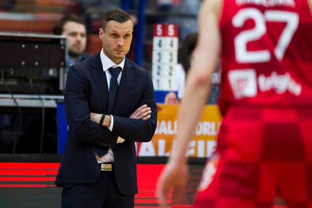 220225 Tim Schuberg of Sweden during the FIBA World Cup Qualifier game between Croatia and Sweden on February 25, 2022 in Zagreb. Photo: Nikola Krstic BILDBYRAN COP 307 NK0006 basket basketball vm-kval kval fiba world cup qualifiers sweden croatia bbeng Copyright: NIKOLAxKRSTIC BB220225BB821