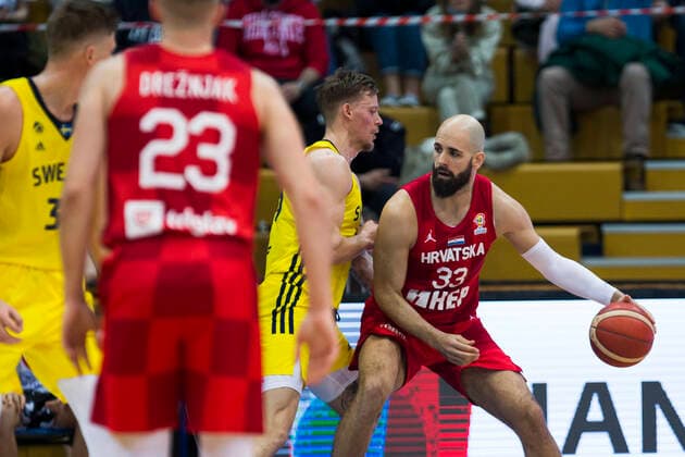 220225 Zeljko Sakic of Croatia during the FIBA World Cup Qualifier game between Croatia and Sweden on February 25, 2022 in Zagreb. Photo: Nikola Krstic BILDBYRAN COP 307 NK0006 basket basketball vm-kval kval fiba world cup qualifiers sweden croatia bbeng Copyright: NIKOLAxKRSTIC BB220225BB822