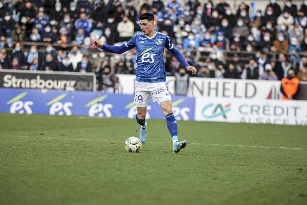 Anthony Caci 19 (RCS) FOOTBALL : Strasbourg vs Nice - Ligue 1 - Strasbourg - 26 02 2022 ElyxandroCegarra Panoramic 