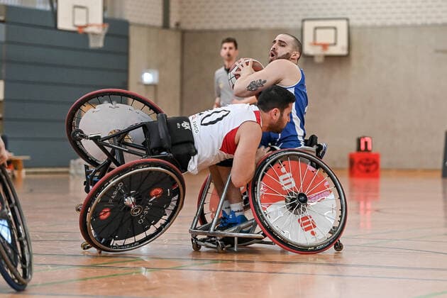 1. Rollstuhl Basketball-Bundesliga, RBC Koeln99ers vs. Thuringia Bulls, 26.02.2022 Umut Akbay (RBC Koeln99ers 10), 1. Rollstuhl Basketball-Bundesliga, RBC Koeln99ers vs. Thuringia Bulls am 26.02.2022 in Sporthalle Bergischer Ring, in Koeln (Nordrhein-Westfalen) Copyright: xBEAUTIFULxSPORTS Mueller-Laschetx