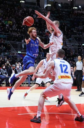 Mandatory Credit: Photo by Michele Nucci LiveMedia Shutterstock (12826423ap) Niccolo Mannion (Italy) Iternational Basketball Teams FIBA World Cup Qualifiers - Italy vs Iceland, PalaDozza, Bologna, Italy - 27 Feb 2022 Iternational Basketball Teams FIBA World Cup Qualifiers - Italy vs Iceland, PalaDozza, Bologna, Italy - 27 Feb 2022  Copyright: xMichelexNucci LiveMedia Shutterstockx 12826423ap