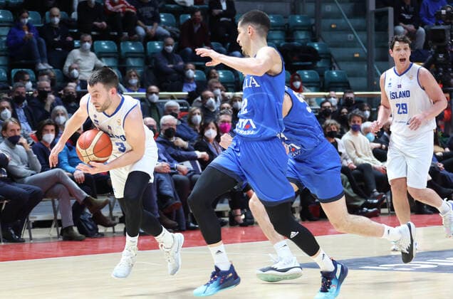 Aegir Steinarsson (Iceland) during the FIBA World Cup 2023 qualifiers game Italy Vs. Iceland at the Paladozza sports palace in Bologna, February 27, 2022 - Photo: Michele Nucci  Copyright: xMichelexNuccix xipa-agency.netx xx 0