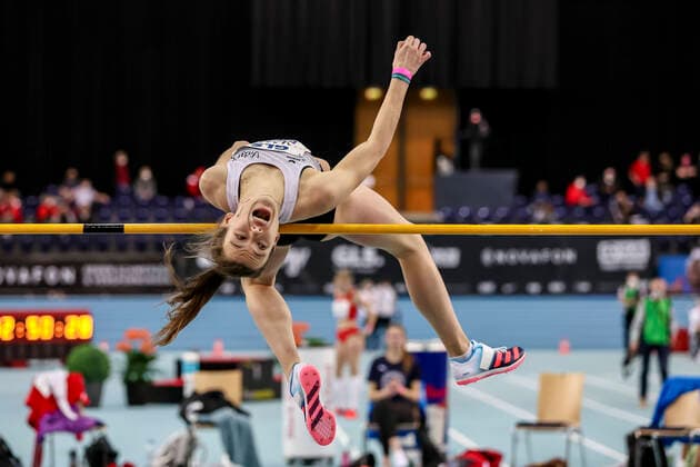Bilder des Jahres 2022, Sport 02 Februar Sport Themen der Woche KW08 Sport Bilder des Tages Deutsche Leichtathletik-Hallenmeisterschaften; Leipzig, 27.02.2022 Lea Halmans (SV GO! Saar 05); Deutsche Leichtathletik-Hallenmeisterschaften am 27.02.2022 in der Quarterback Immobilien Arena in Leipzig (Deutschland). *** German Athletics Indoor Championships Leipzig, 27 02 2022 Lea Halmans SV GO Saar 05 German Athletics Indoor Championships on 27 02 2022 at the Quarterback Real Estate Arena in Leipzig Germany Copyright: xBEAUTIFULxSPORTS AxelxKohringx