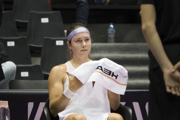 Stefanie VOEGELE (SUI) - Open 6eme sens MÃ tropole de Lyon, Lyon 28 02 2022 TENNIS : Open 6eme Sens Lyon Metropole - Lyon - 28 02 2022 SandrineThesillat Panoramic 