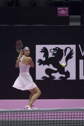 Stefanie VOEGELE (SUI) - Open 6eme sens MÃ tropole de Lyon, Lyon 28 02 2022 TENNIS : Open 6eme Sens Lyon Metropole - Lyon - 28 02 2022 SandrineThesillat Panoramic 