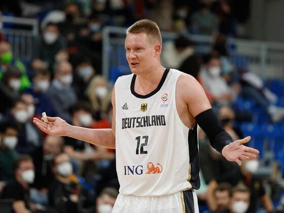 28.02.2022, Germany vs. Israel, FIBA Basketball World Cup Qualifiers, Group D, GER, Heidelberg, SNP dome, Picture: (from the left side), Robin Benzing (Germany) Copyright: HMBxMedia xHeikoxBecker