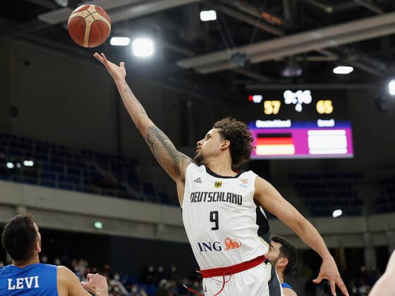 28.02.2022, Germany vs. Israel, FIBA Basketball World Cup Qualifiers, Group D, GER, Heidelberg, SNP dome, Picture: (from the left side), Michael Kessens (Germany) Copyright: HMBxMedia xHeikoxBecker