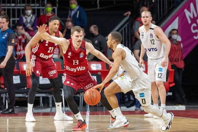 Andreas Obst 13 (FC Bayern), FC Bayern Basketball vs. Hamburg Towers, easyCredit BBL, 02.03.2022 Muenchen Bayern Deutschland